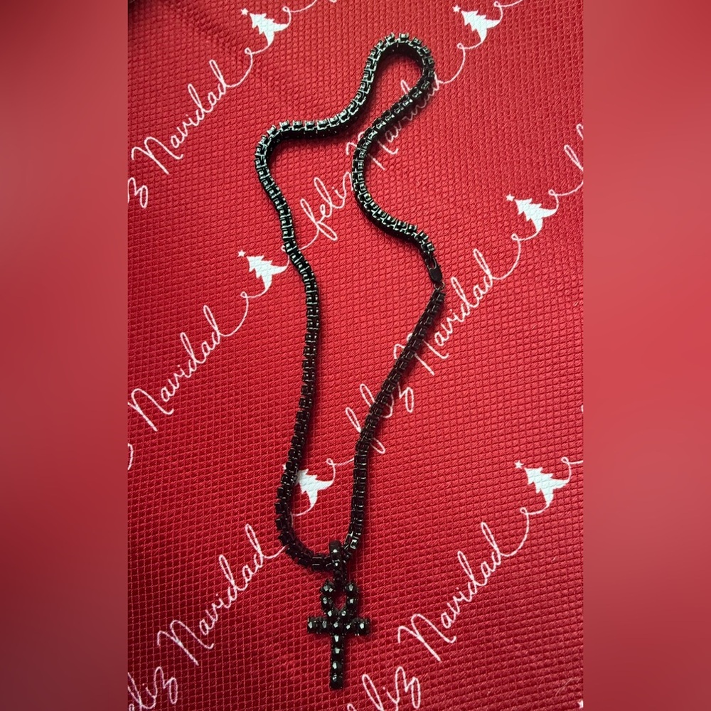 Stylish Black Cross Pendant Necklace